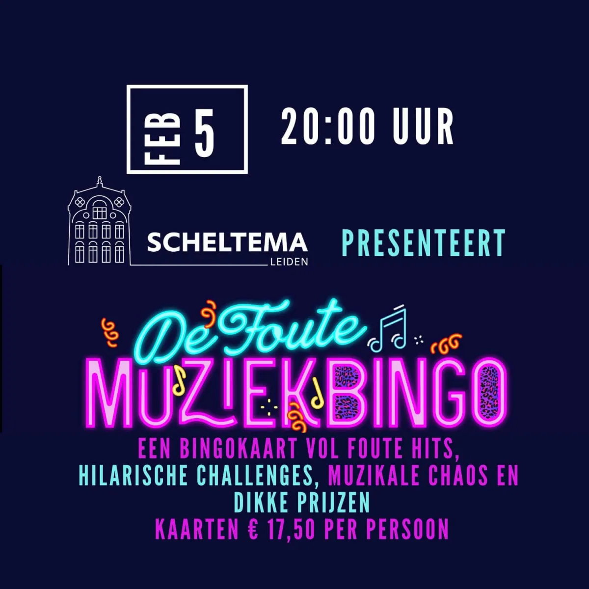 De Foute Muziekbingo Scheltema Leiden